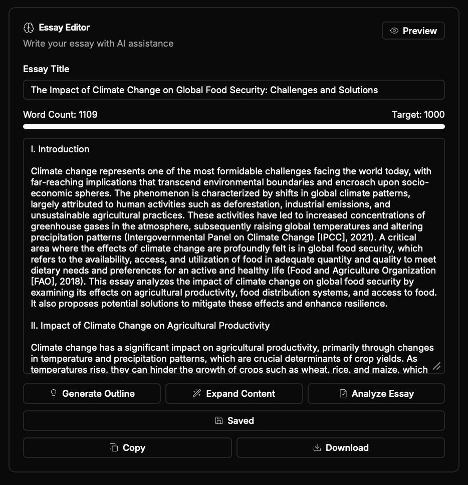 Generate outlines and expand content with AI