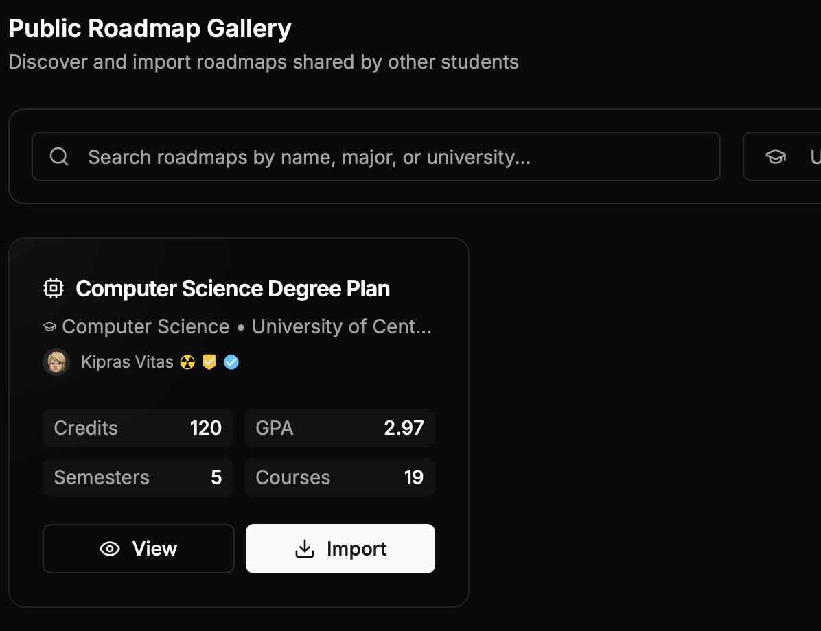 Share or view roadmaps